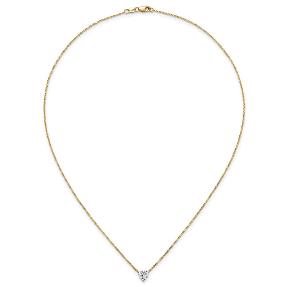 14k 3/4ct Lab Grown Diamond VS+ F+ Heart Comp 18in Pendant Necklace