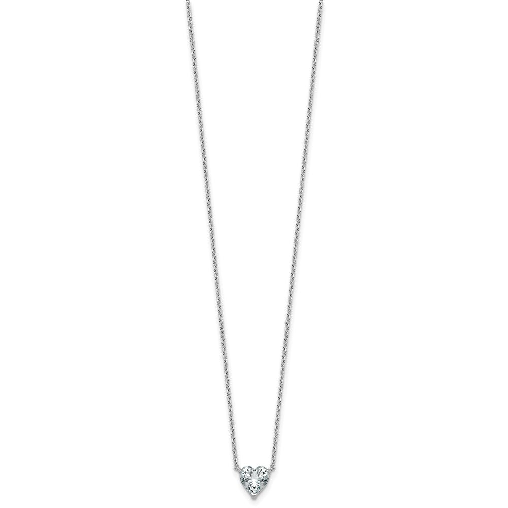 14kw 1ct Cert Lab Grown Dia VS+ F+ Heart Comp 18in Pendant Necklace