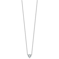 14kw 1ct Cert Lab Grown Dia VS+ F+ Heart Comp 18in Pendant Necklace