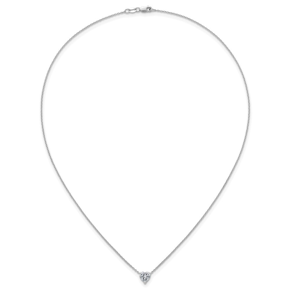 14kw 1ct Lab Grown Diamond VS+ F+ Heart Comp 18in Pendant Necklace