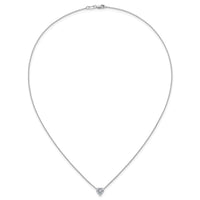 14kw 1ct Cert Lab Grown Dia VS+ F+ Heart Comp 18in Pendant Necklace