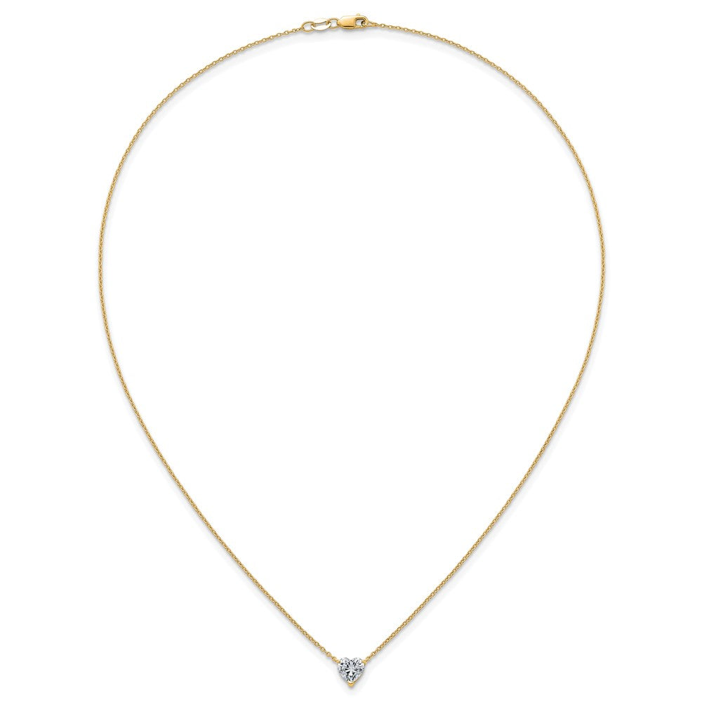 14k 1ct Cert Lab Grown Dia VS+ F+ Heart Comp 18in Pendant Necklace