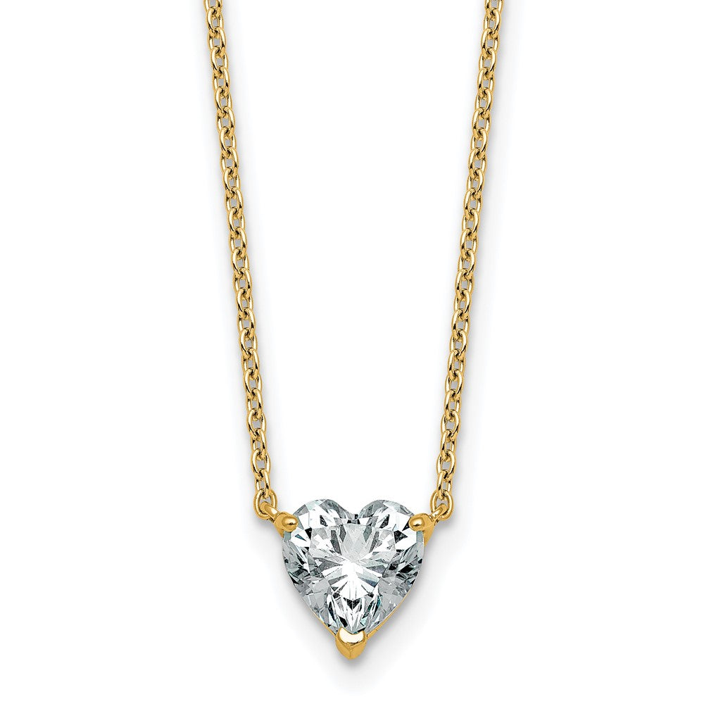 14k 1ct Heart 3 Prong Pendant Mounting