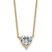 14k 1 1/2ct Cert Lab Grown Dia VS+ F+ Heart Comp 18in Pendant Necklace