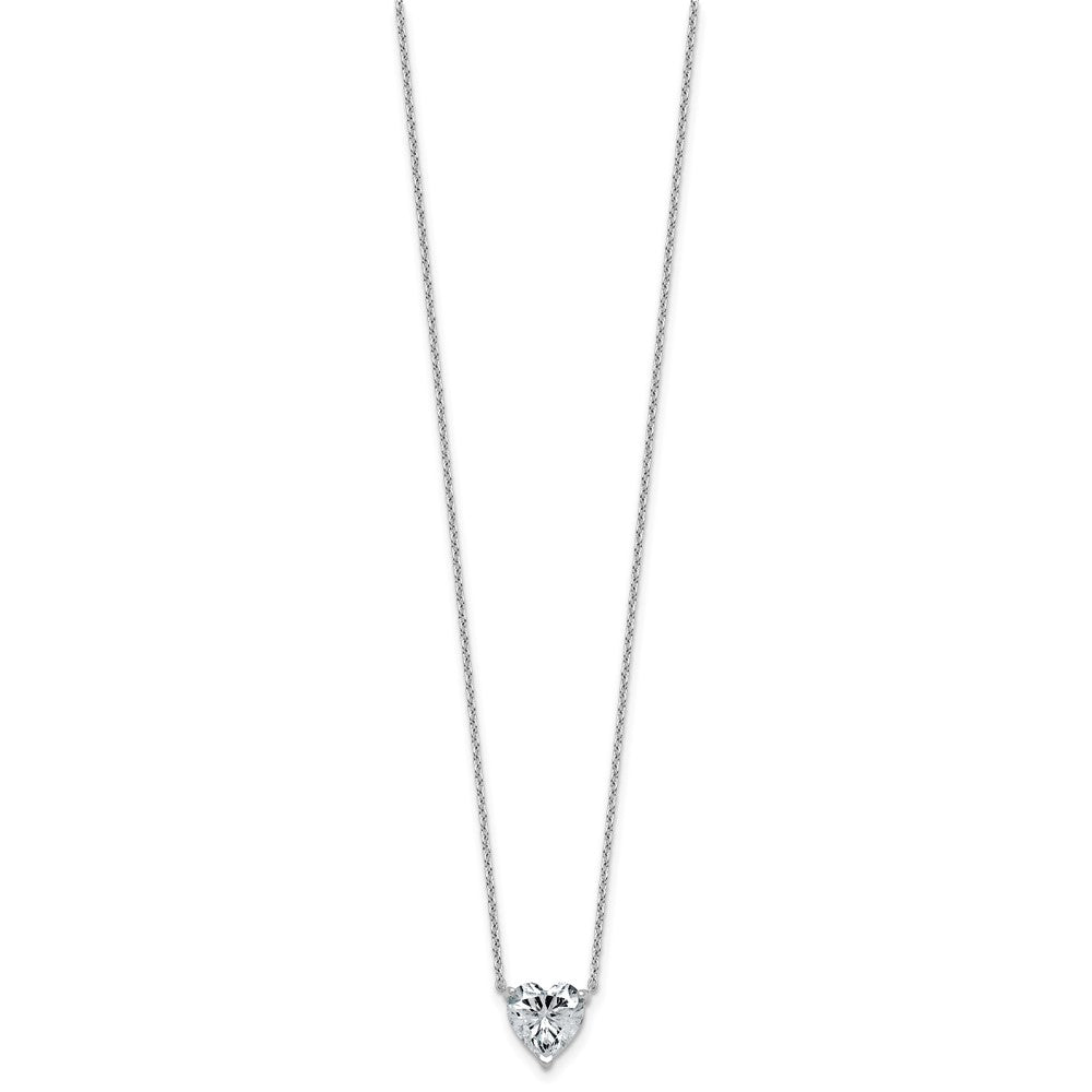 14kw 2ct Lab Grown Diamond VS+ F+ Heart Comp 18in Pendant Necklace