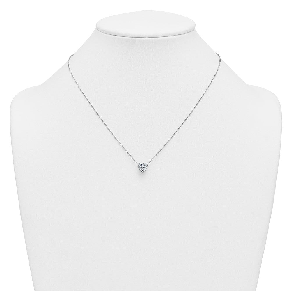 14kw 2ct Lab Grown Diamond VS+ F+ Heart Comp 18in Pendant Necklace