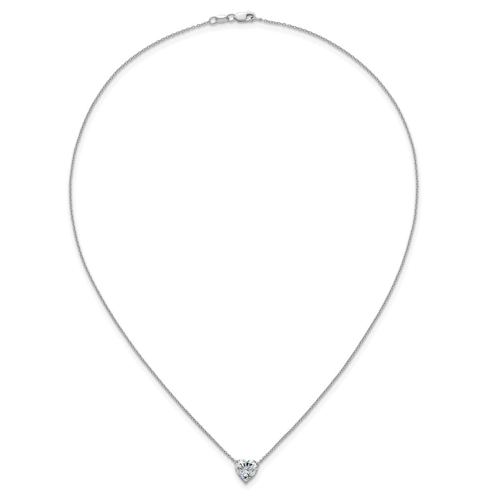 14kw 2ct Lab Grown Diamond VS+ F+ Heart Comp 18in Pendant Necklace