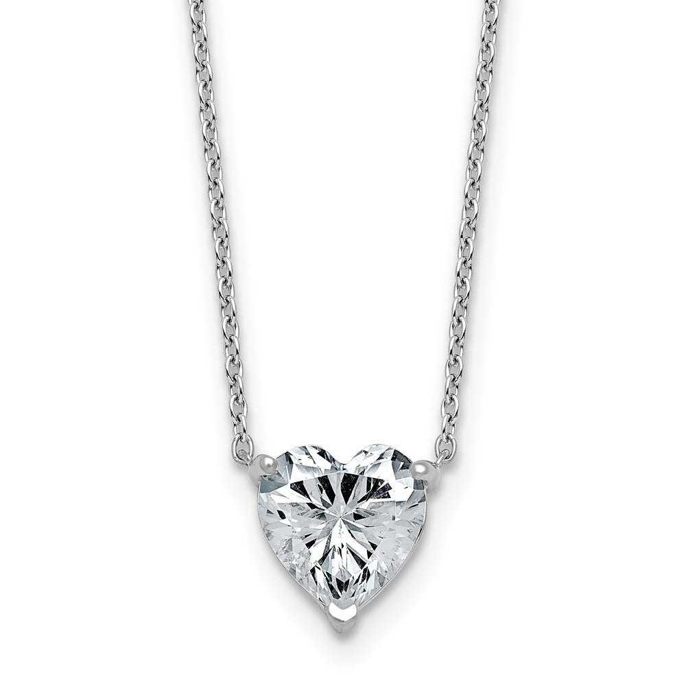 14kw 2ct Lab Grown Diamond VS+ F+ Heart Comp 18in Pendant Necklace