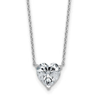 14kw 2ct Lab Grown Diamond VS+ F+ Heart Comp 18in Pendant Necklace