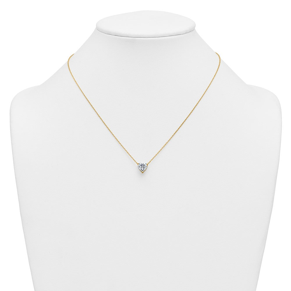 14k 2ct Lab Grown Diamond VS+ F+ Heart Comp 18in Pendant Necklace