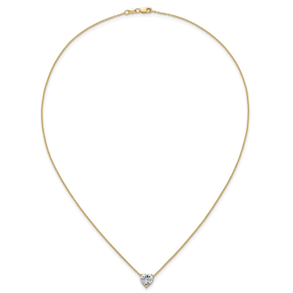 14k 2ct Lab Grown Diamond VS+ F+ Heart Comp 18in Pendant Necklace