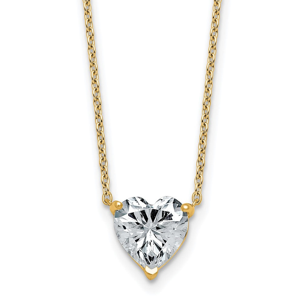 14k 2ct Heart 3 Prong Pendant Mounting