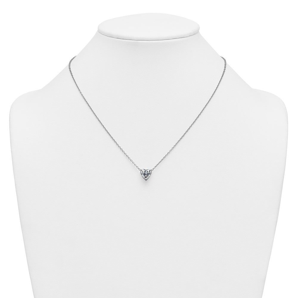 14kw 2 1/2ct Lab Grown Diamond VS+ F+ Heart Comp 18in Pendant Necklace