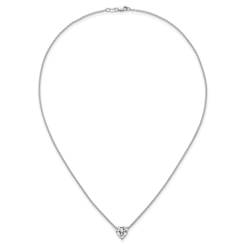 14kw 2 1/2ct Cert Lab Grown Dia VS+ F+ Heart Comp 18in Pendant Necklace