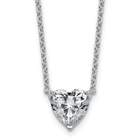 14kw 2 1/2ct Lab Grown Diamond VS+ F+ Heart Comp 18in Pendant Necklace