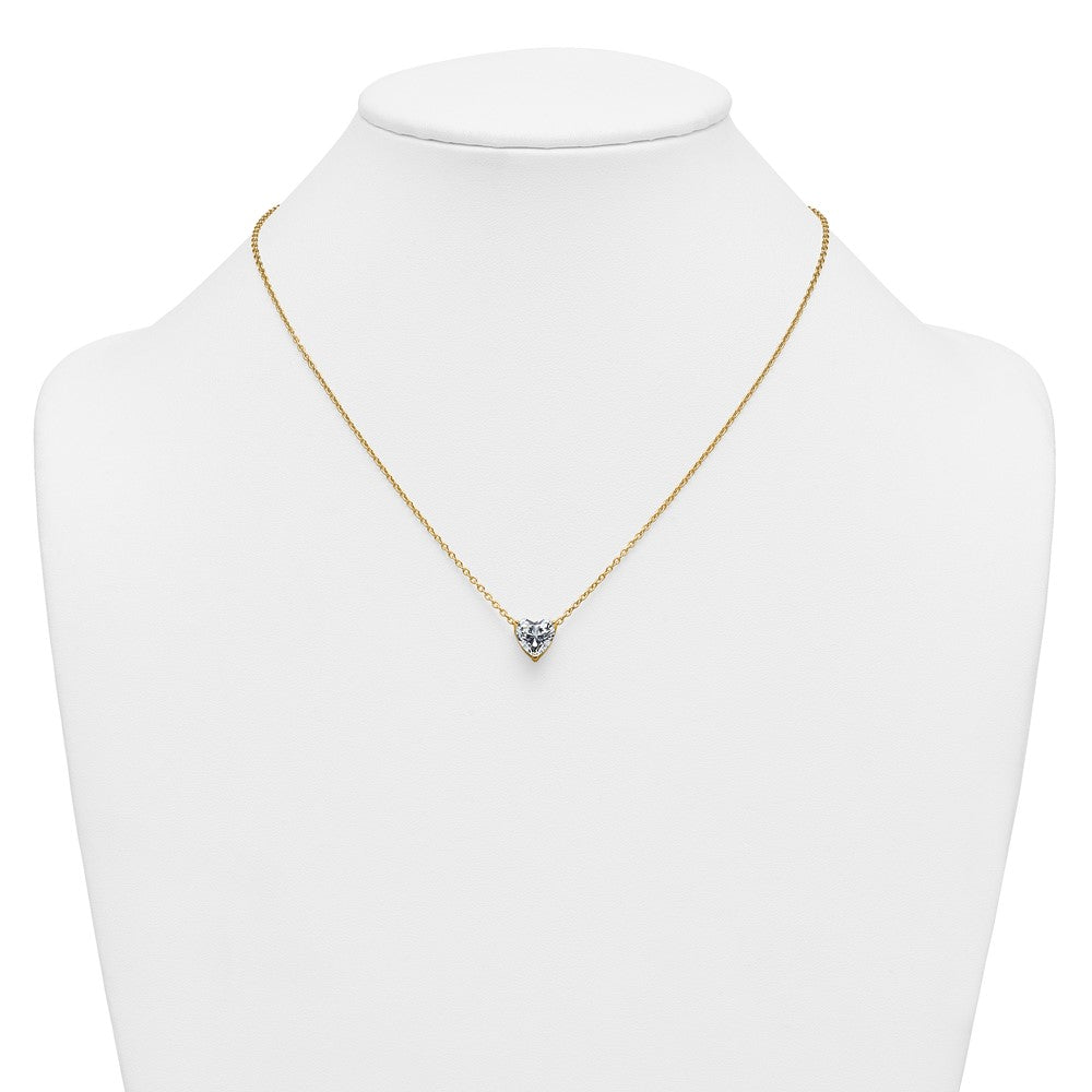 14k 2 1/2ct Lab Grown Diamond VS+ F+ Heart Comp 18in Pendant Necklace
