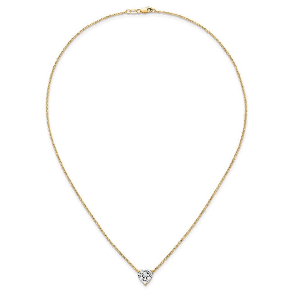 14k 2 1/2ct Lab Grown Diamond VS+ F+ Heart Comp 18in Pendant Necklace
