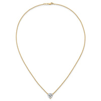 14k 2 1/2ct Lab Grown Diamond VS+ F+ Heart Comp 18in Pendant Necklace