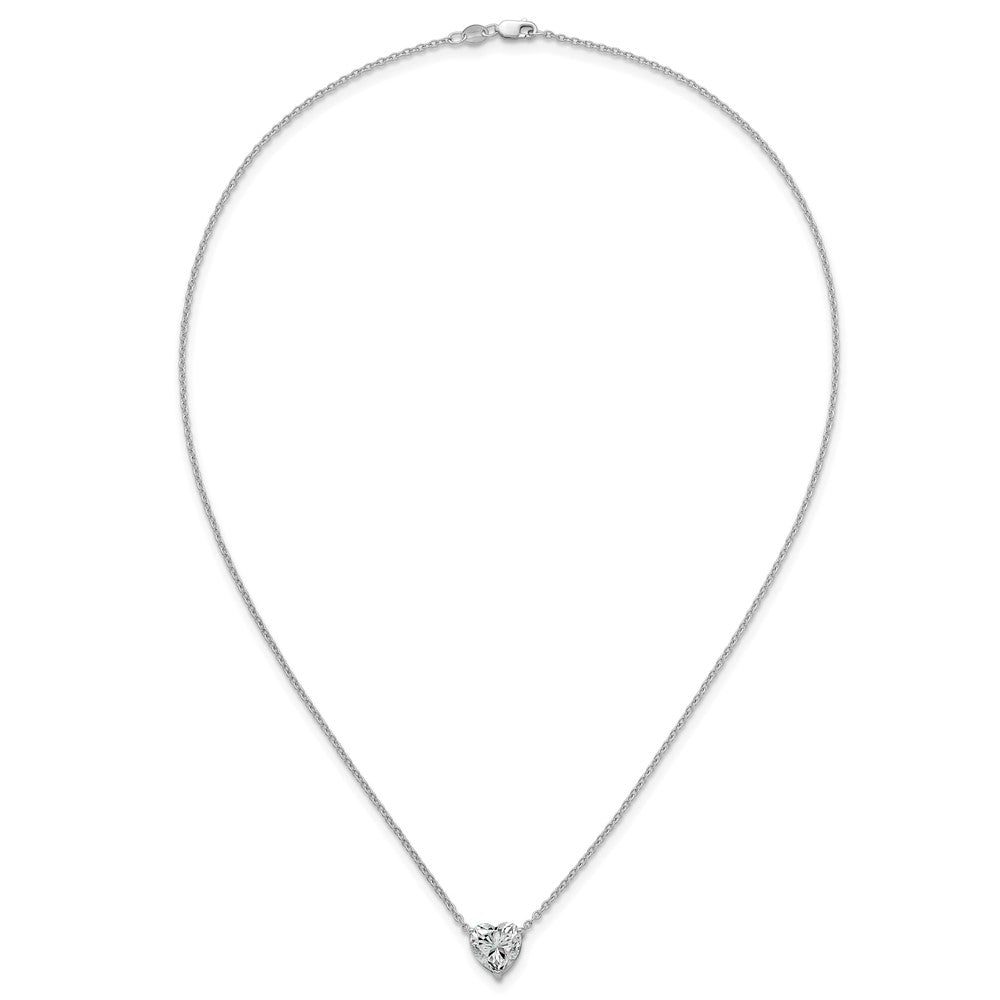 14kw 3ct Lab Grown Diamond VS+ F+ Heart Comp 18in Pendant Necklace
