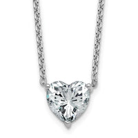 14kw 3ct Lab Grown Diamond VS+ F+ Heart Comp 18in Pendant Necklace