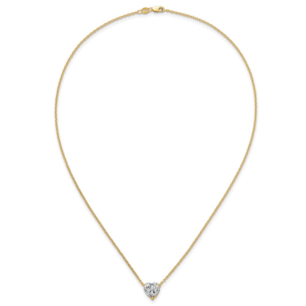 14k 3ct Lab Grown Diamond VS+ F+ Heart Comp 18in Pendant Necklace
