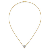 14k 3ct Lab Grown Diamond VS+ F+ Heart Comp 18in Pendant Necklace