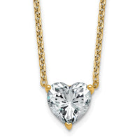 14k 3ct Lab Grown Diamond VS+ F+ Heart Comp 18in Pendant Necklace