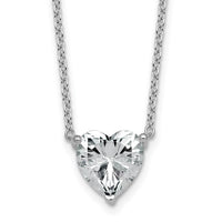 14kw 3 1/2ct Lab Grown Diamond VS+ F+ Heart Comp 18in Pendant Necklace