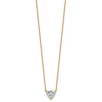 14k 3 1/2ct Lab Grown Diamond VS+ F+ Heart Comp 18in Pendant Necklace
