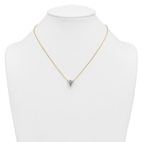 14k 3 1/2ct Lab Grown Diamond VS+ F+ Heart Comp 18in Pendant Necklace