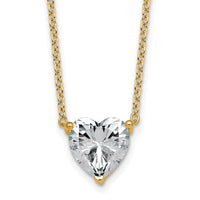 14k 3 1/2ct Lab Grown Diamond VS+ F+ Heart Comp 18in Pendant Necklace