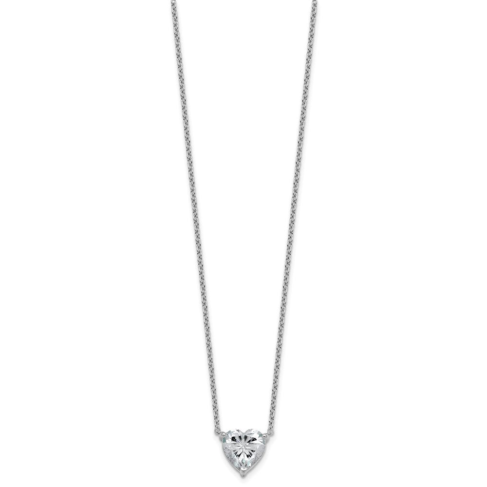 14kw 4ct Lab Grown Diamond VS+ F+ Heart Comp 18in Pendant Necklace