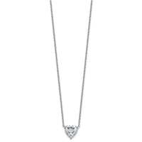 14kw 4ct Lab Grown Diamond VS+ F+ Heart Comp 18in Pendant Necklace