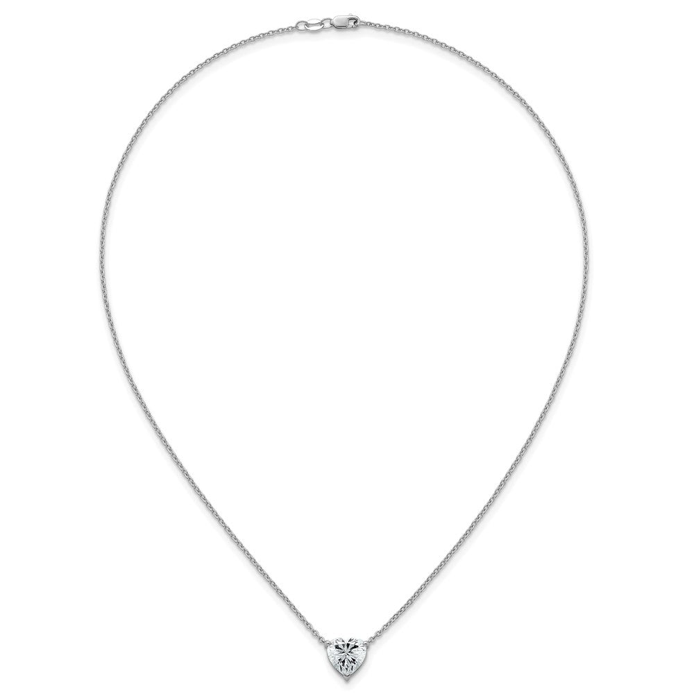 14kw 4ct Lab Grown Diamond VS+ F+ Heart Comp 18in Pendant Necklace