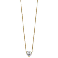 14k 4ct Cert Lab Grown Dia VS+ F+ Heart Comp 18in Pendant Necklace