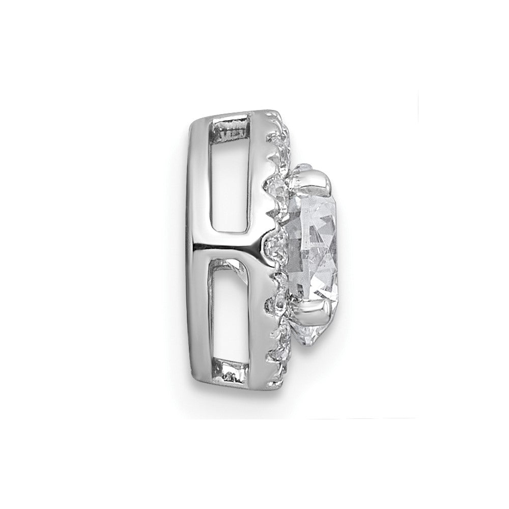 14kw 1 1/4ct Lab Grown DIA VS+ F+ Round Comp Halo Chain Slide Pendant