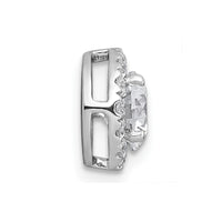 14kw 1 1/4ct Lab Grown DIA VS+ F+ Round Comp Halo Chain Slide Pendant