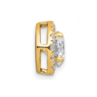 14k 1 1/4ct Lab Grown DIA VS+ F+ Round Comp Halo Chain Slide Pendant