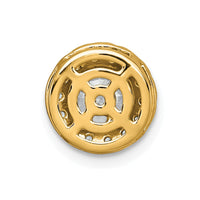 14k 1 1/4ct Cert Lab Grown DIA VS+ F+ Round Comp Halo Chain Slide Pendant