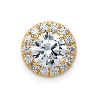 14k 1 1/4ct Lab Grown DIA VS+ F+ Round Comp Halo Chain Slide Pendant