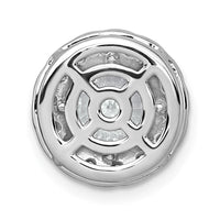 14kw 2 1/2ct Lab Grown DIA VS+ F+ Round Comp Halo Chain Slide Pendant