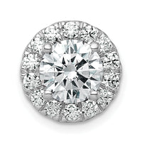 14kw 2 1/2ct Lab Grown DIA VS+ F+ Round Comp Halo Chain Slide Pendant