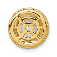 14k 2 1/2ct Cert Lab Grown DIA VS+ F+ Round Comp Halo Chain Slide Pendant