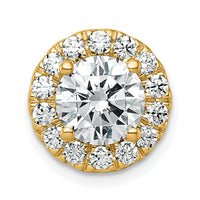 14k 2 1/2ct Cert Lab Grown DIA VS+ F+ Round Comp Halo Chain Slide Pendant