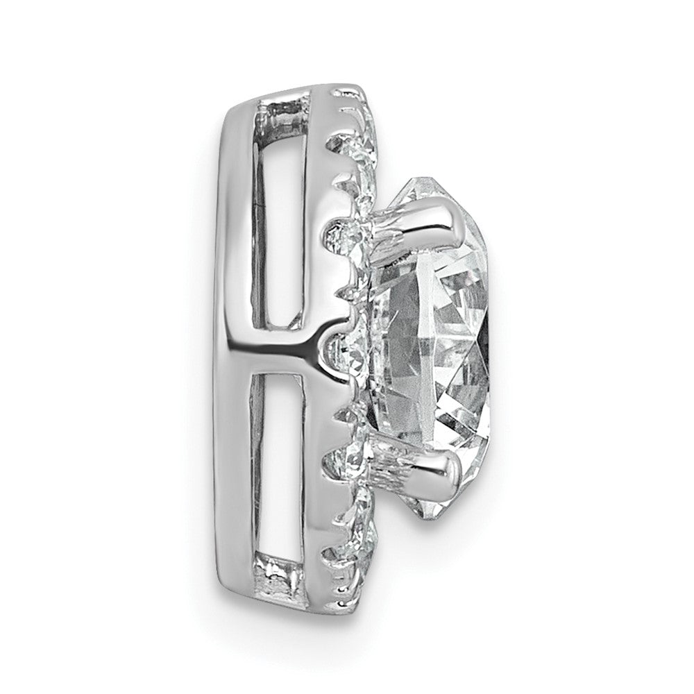 14kw 3ct Cert Lab Grown DIA VS+ F+ Round Comp Halo Chain Slide Pendant