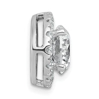 14kw 3ct Cert Lab Grown DIA VS+ F+ Round Comp Halo Chain Slide Pendant