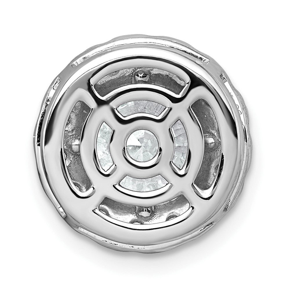 14kw 3ct Cert Lab Grown DIA VS+ F+ Round Comp Halo Chain Slide Pendant