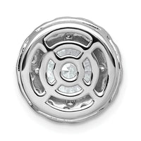 14kw 3ct Lab Grown DIA VS+ F+ Round Comp Halo Chain Slide Pendant