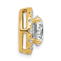 14k 3ct Lab Grown DIA VS+ F+ Round Comp Halo Chain Slide Pendant