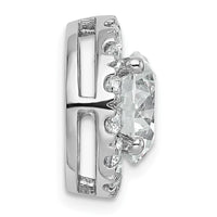 14kw 3 3/4ct Lab Grown DIA VS+ F+ Round Comp Halo Chain Slide Pendant
